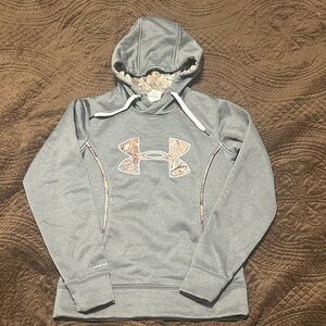 Under Armour Gray and Patterned Logo Hoodie